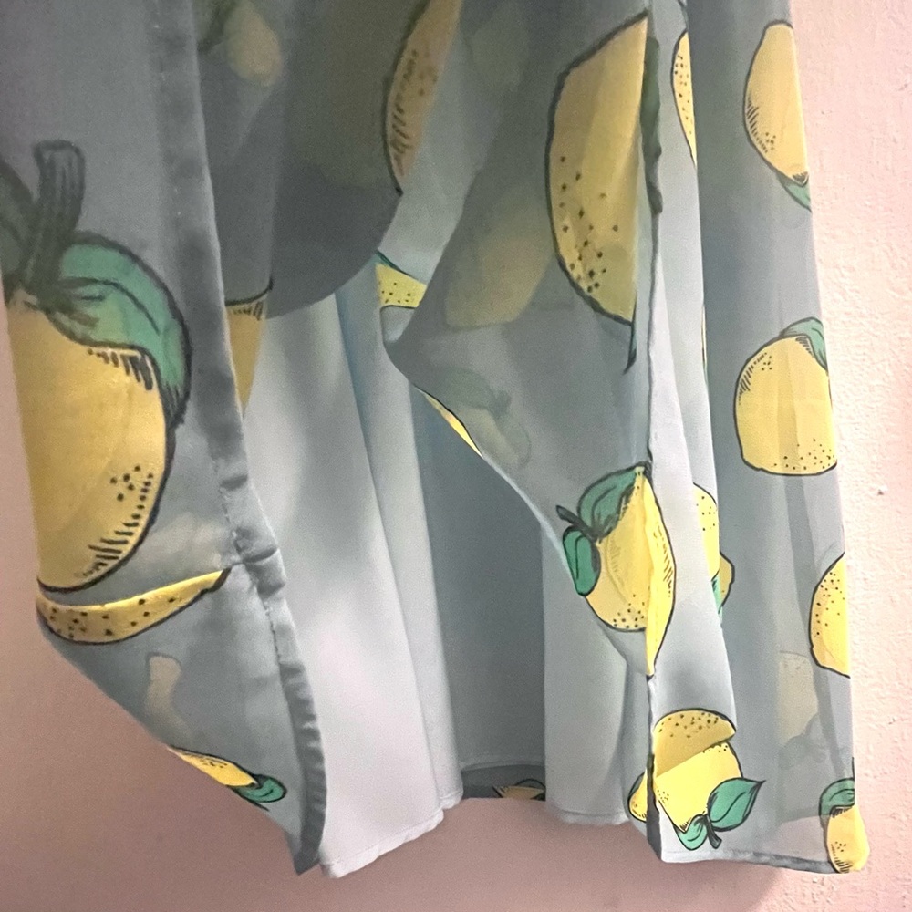 Modcloth blue & yellow lemon print swing dress with peter pan collar - Picture 6 of 16